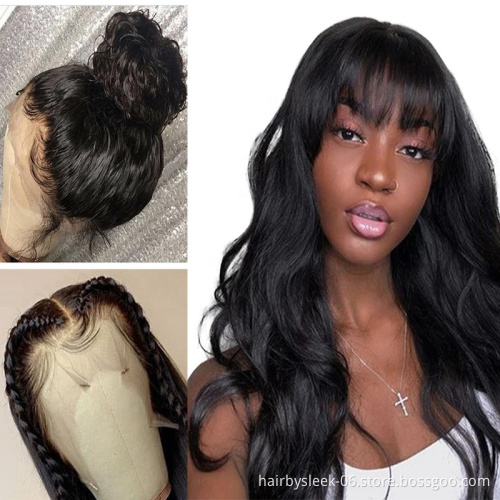 Pre-plucked 13x4 13x6 Lace Front Wigs Body Wave HD Transparent Natural Black Color Brazilian Human Hair wigs for black woman